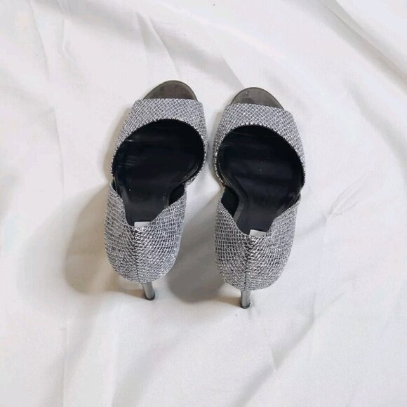 New Cole Haan Antonia Glitter Open Toe Pumps - Picture 11 of 13